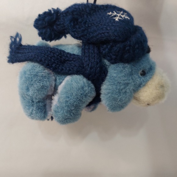Disney Other - Disney Boyds Collection Eeyore Plush Ornament Blue Knit Hat Scarf Snowflake 6in